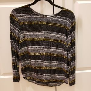 Black print blouse H&M